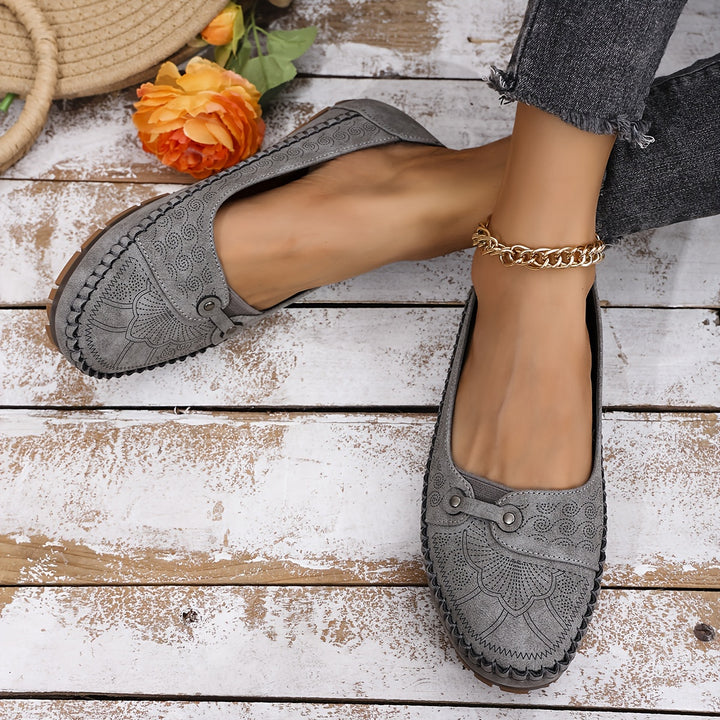 Women's Large Size Retro Slip-On Loafers