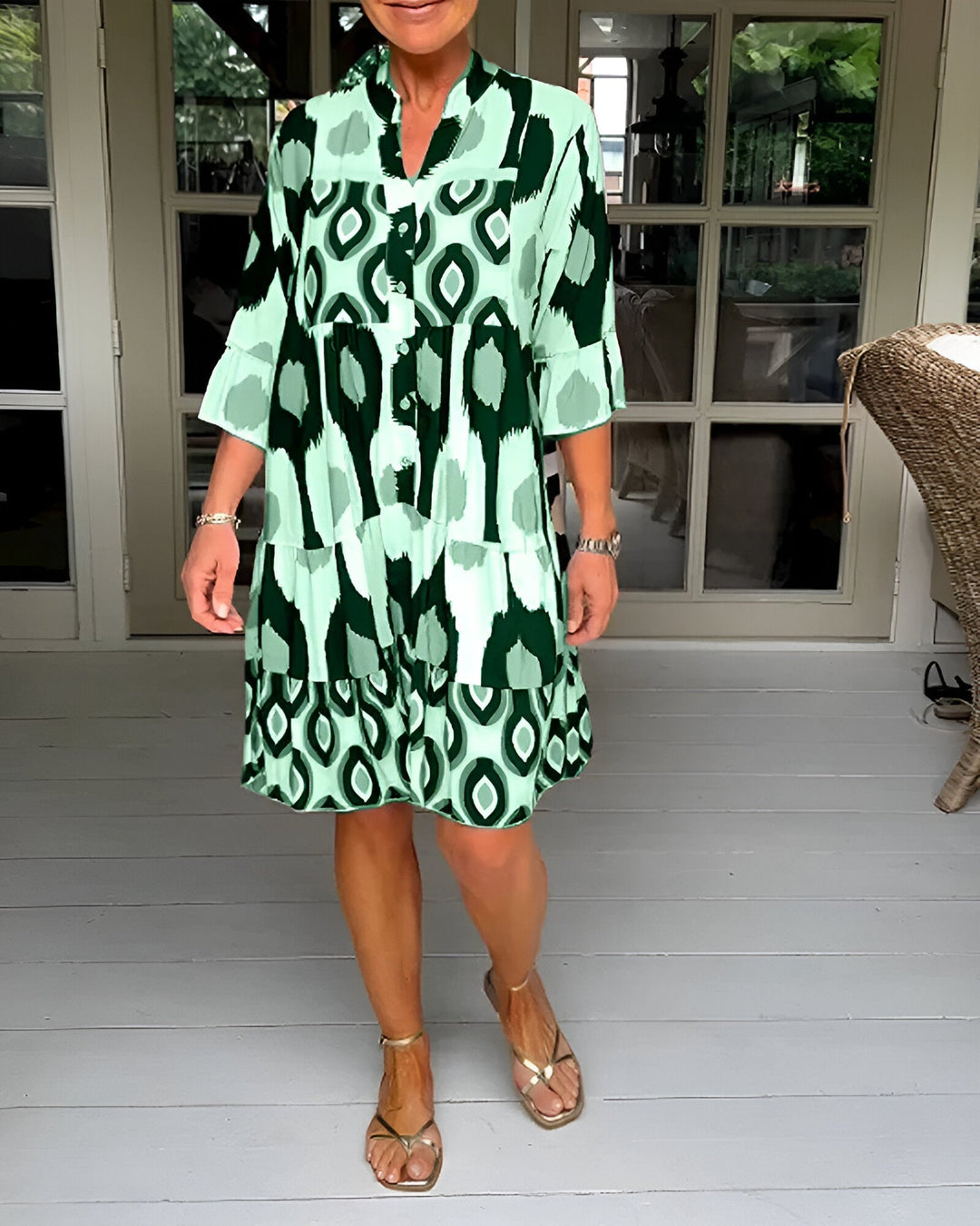 Button Midi Dress
