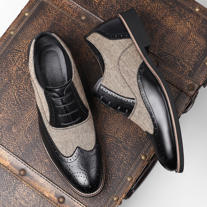 Vintage Loafers with Brogue Toe & Pointed Toe Design