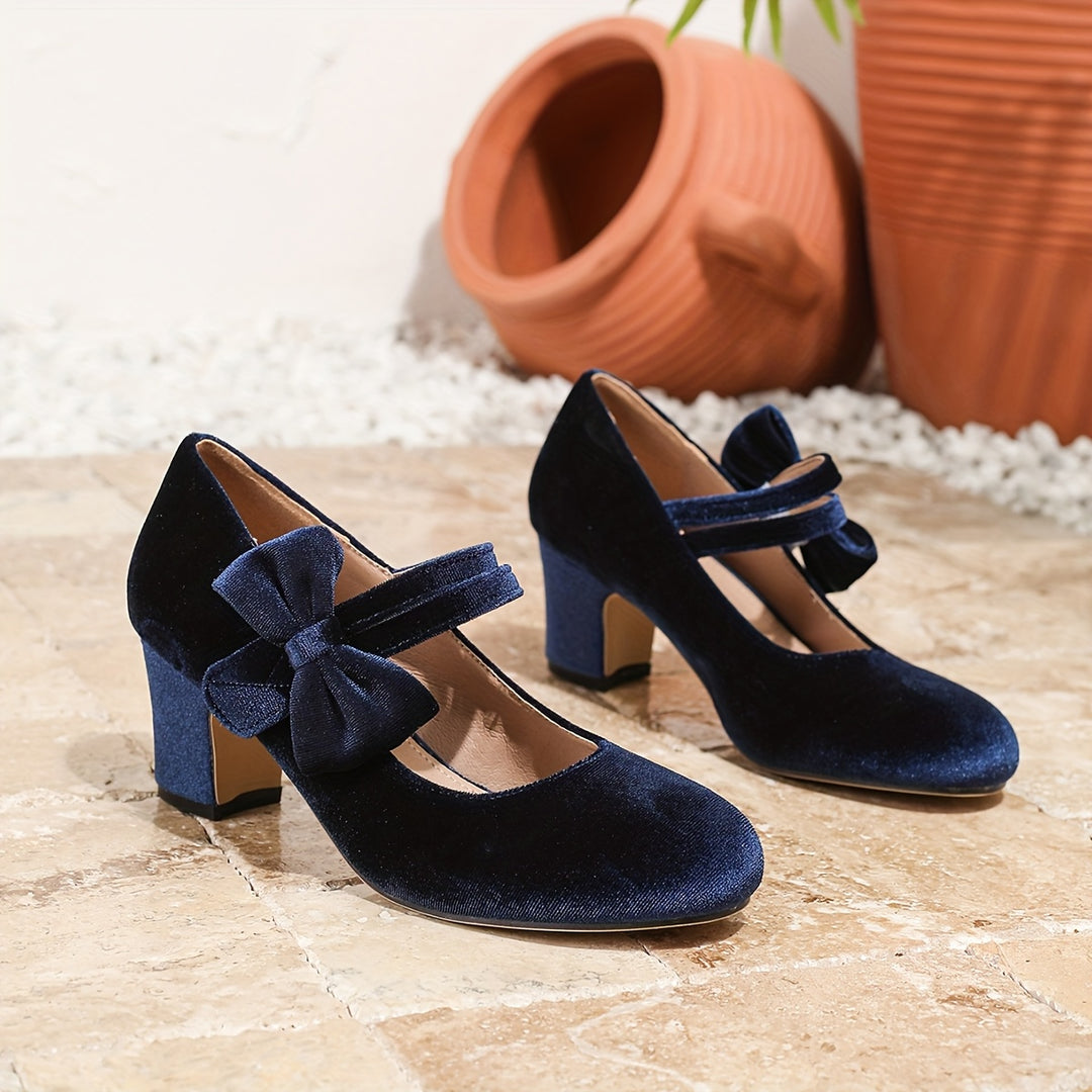 Elegant Women'S Round Toe Mary Jane Pumps with Bow
