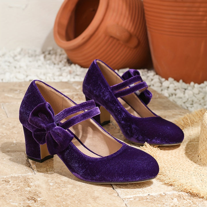 Elegant Women'S Round Toe Mary Jane Pumps with Bow