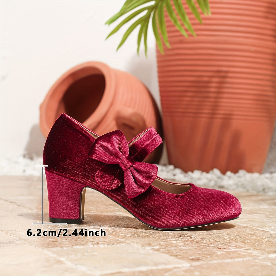 Elegant Women'S Round Toe Mary Jane Pumps with Bow