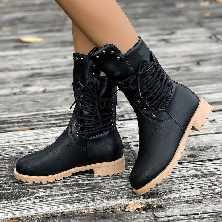 Women's Chunky Mid-Heel Boots