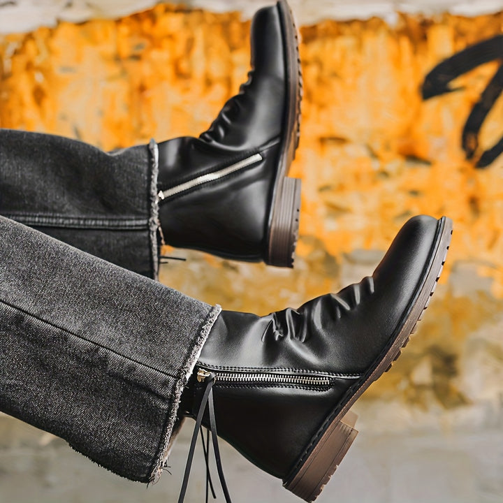 Side Zipper Ankle Boots