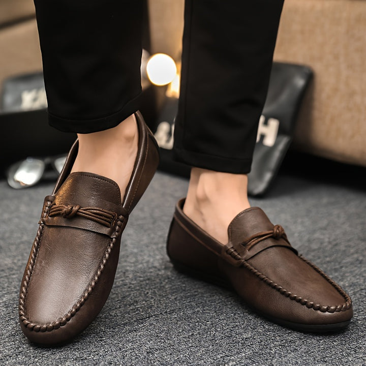 Casual Solid Color Low Top Slip On Business Shoes