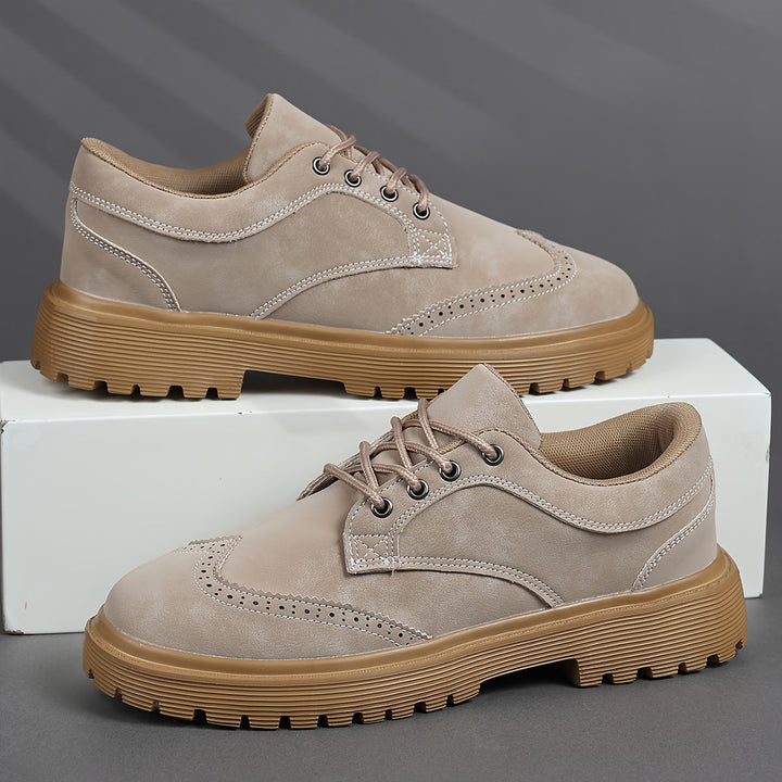 British Brogue Style Low-Top Sneakers