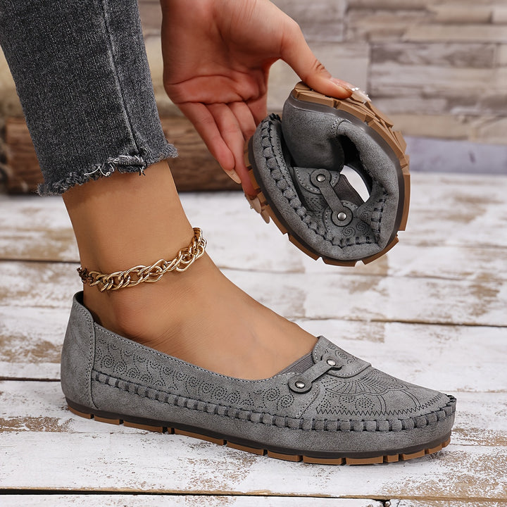 Women's Large Size Retro Slip-On Loafers