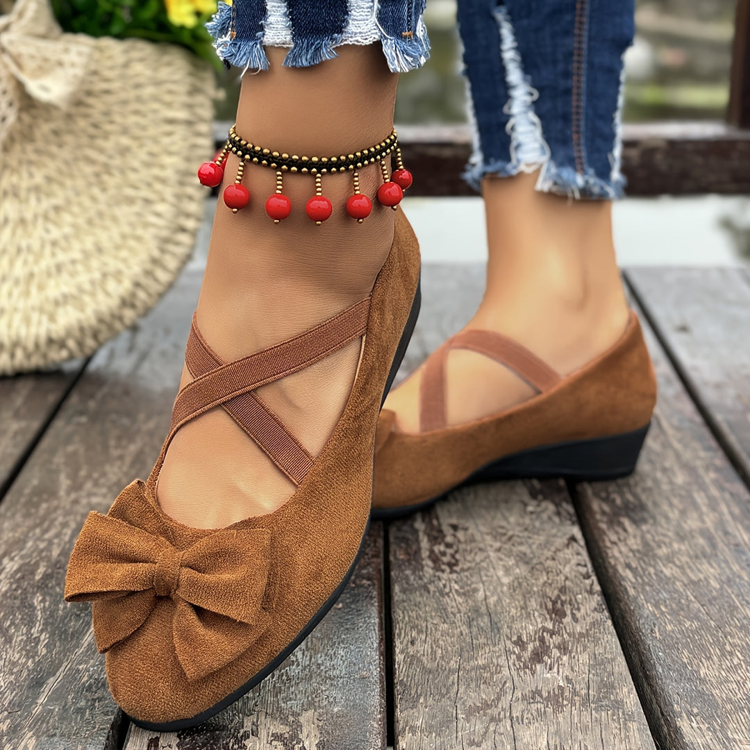 Women's Ballet Flats with Bow Detail