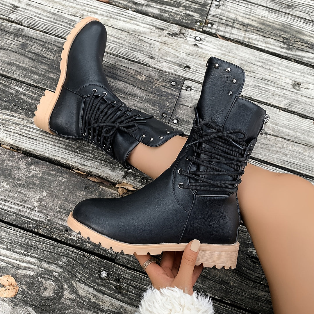Women's Chunky Mid-Heel Boots