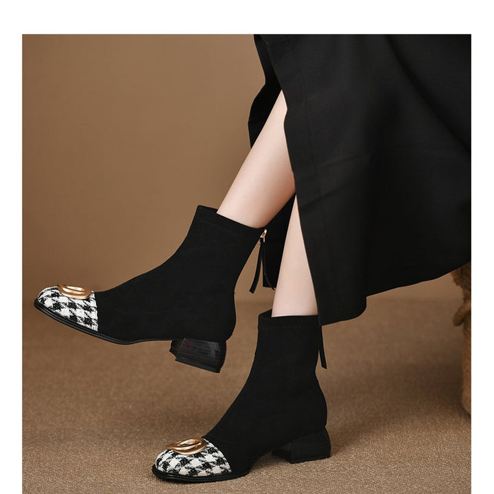 Stylish Anti-Slip Chunky Heel Platform Ankle Boots