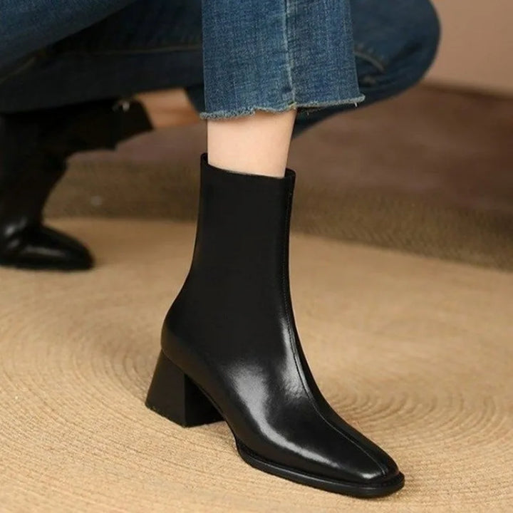 Square Toe Side Zipper Boots