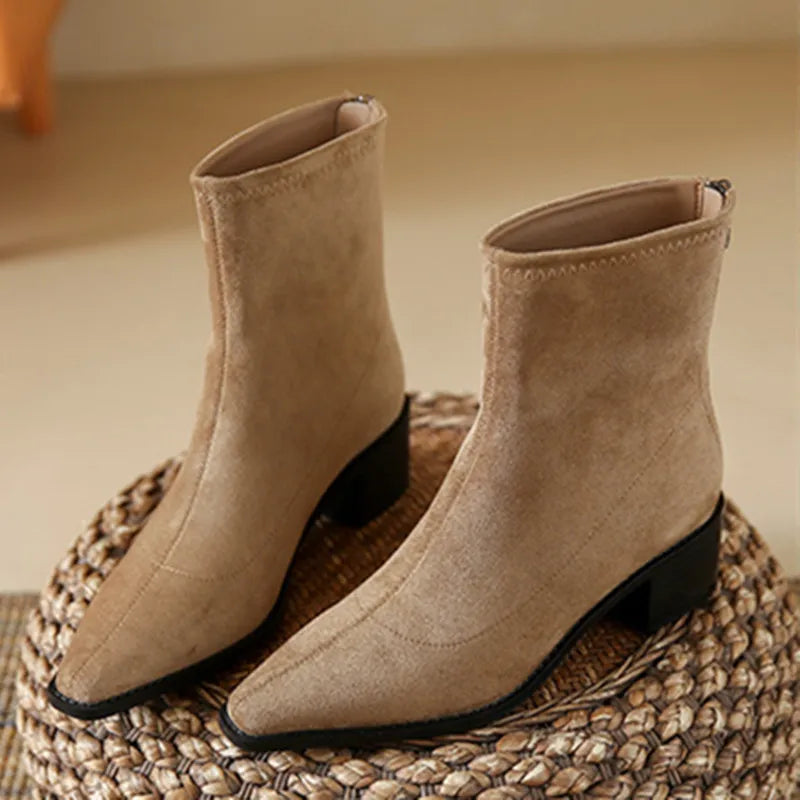 Faux Suede Ankle Boots