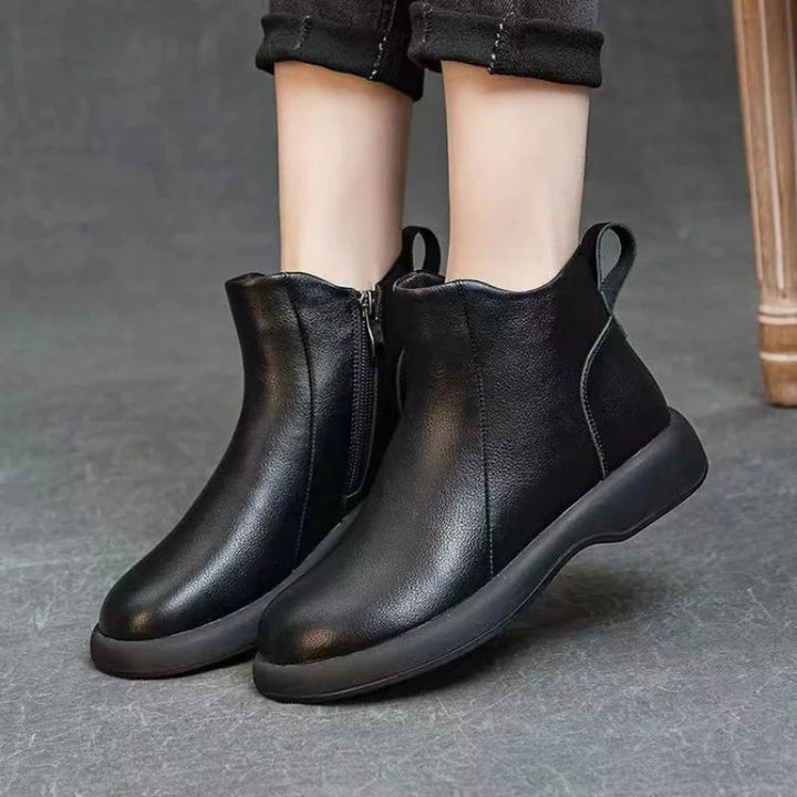 Side Zipper Ankle Boots with Anti-Slip Sole