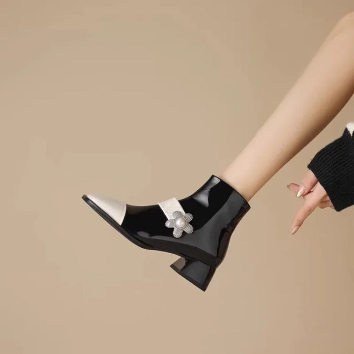 Color Block Square Toe Boots