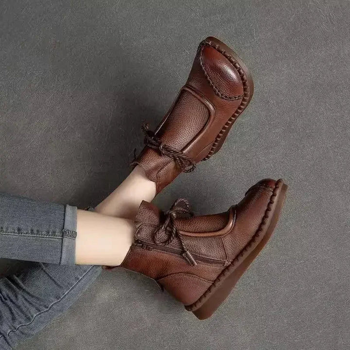 Retro Style Flat Bottom Boots
