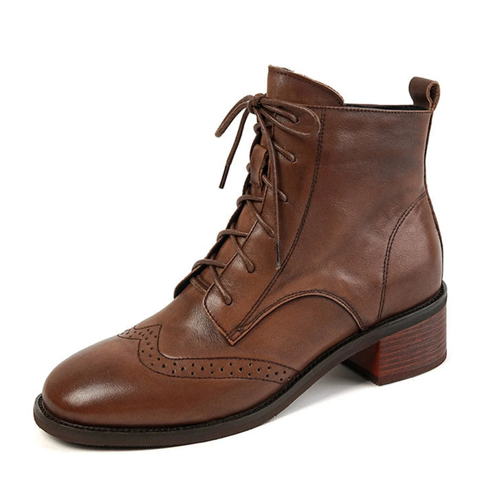 Block Heel Side Zipper Short Boots