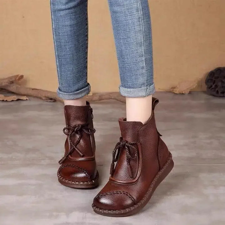 Retro Style Flat Bottom Boots