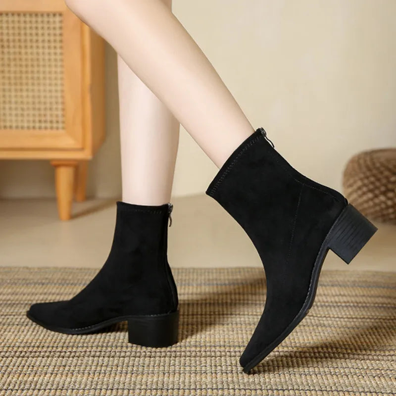 Faux Suede Ankle Boots