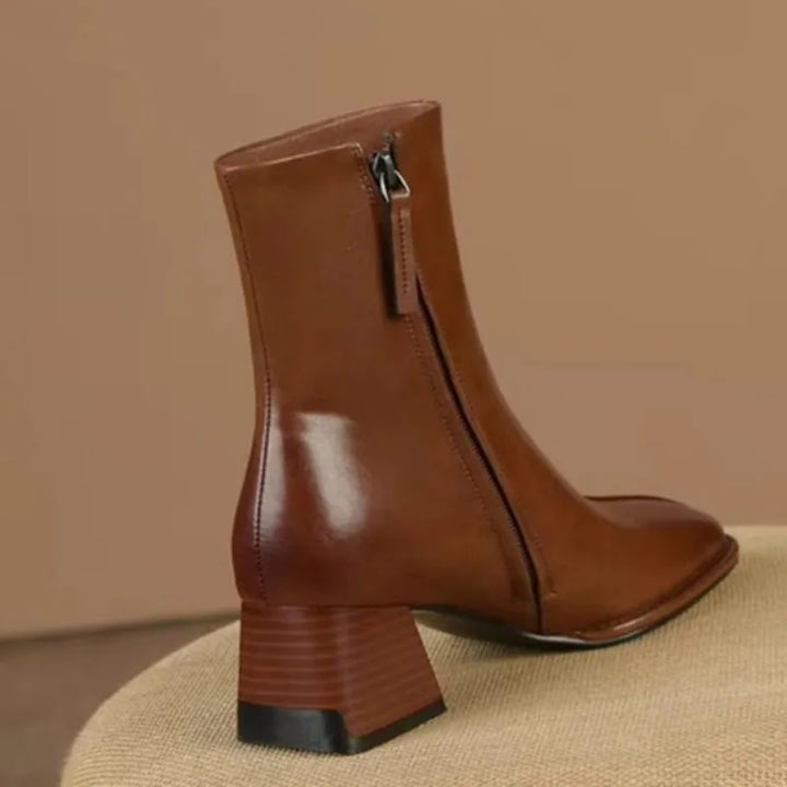 Square Toe Side Zipper Boots