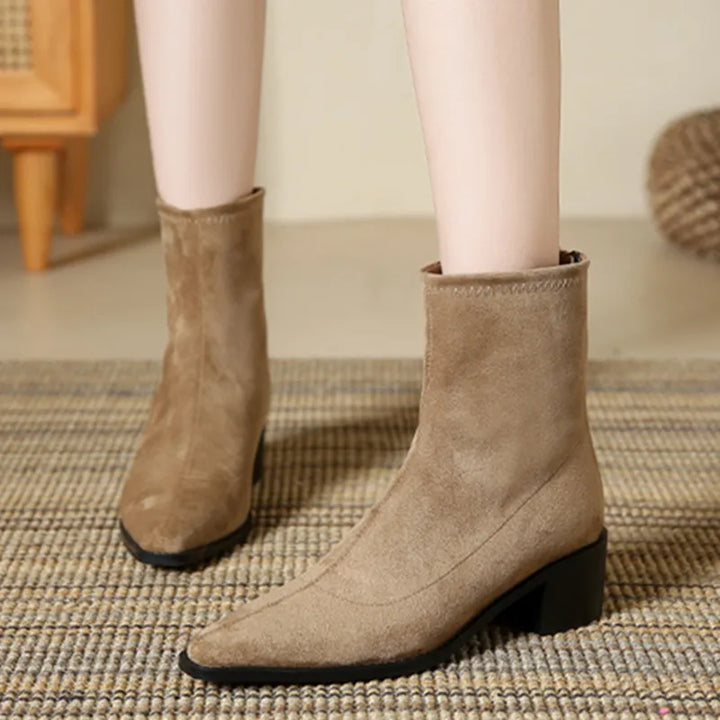 Faux Suede Ankle Boots