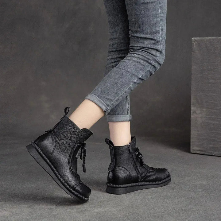 Retro Style Flat Bottom Boots
