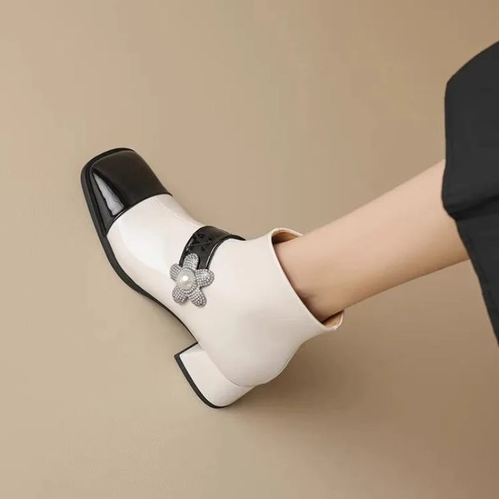 Color Block Square Toe Boots