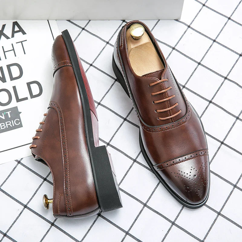 Lace Up Oxford Brogue Shoes
