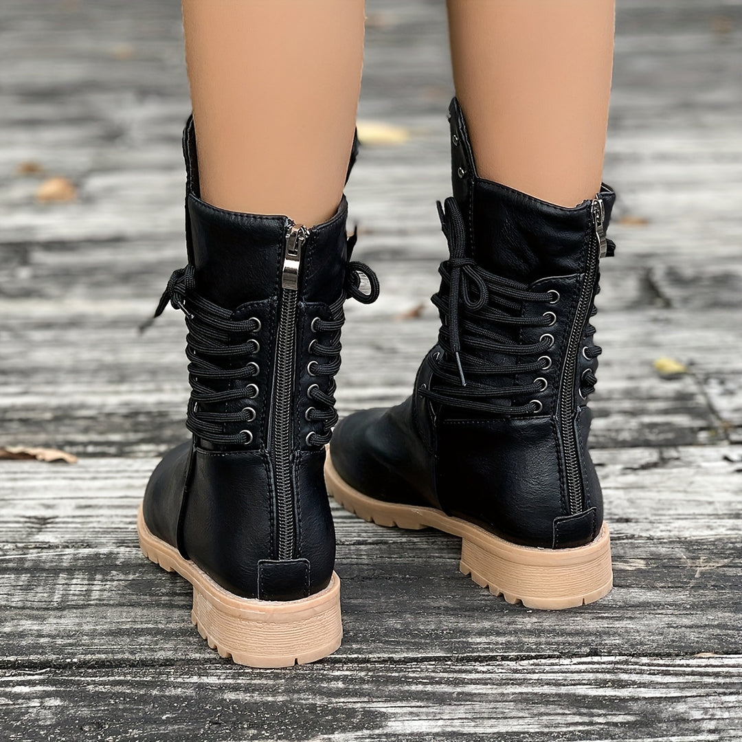 Women's Chunky Mid-Heel Boots