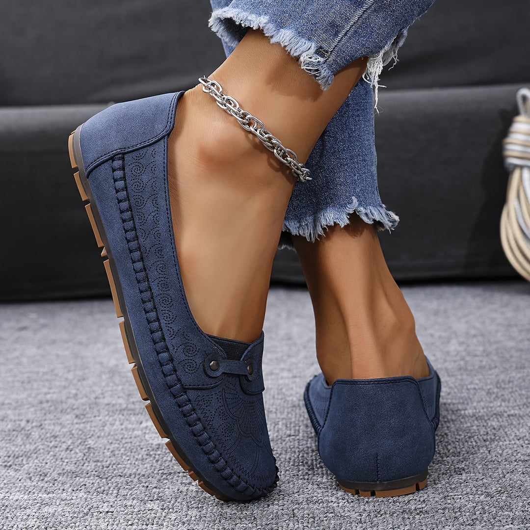 Women's Large Size Retro Slip-On Loafers