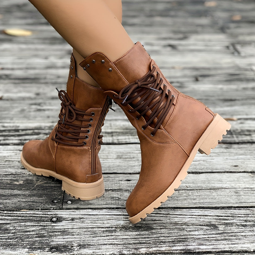 Women's Chunky Mid-Heel Boots
