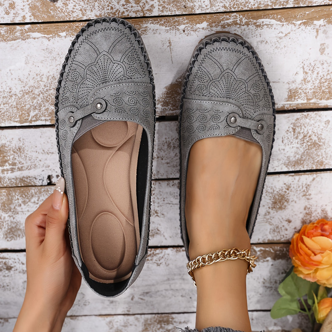 Women's Large Size Retro Slip-On Loafers