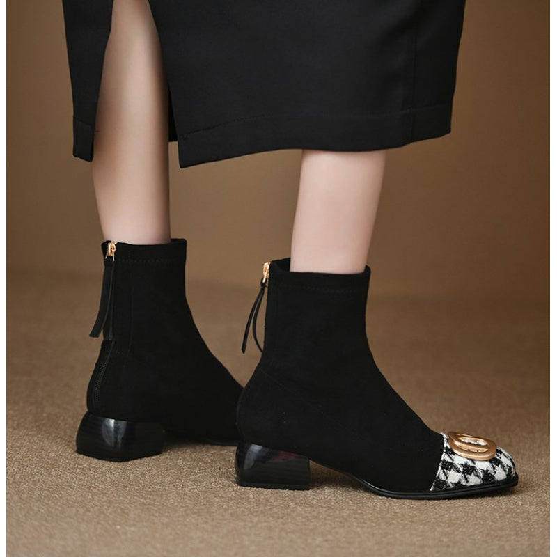 Stylish Anti-Slip Chunky Heel Platform Ankle Boots