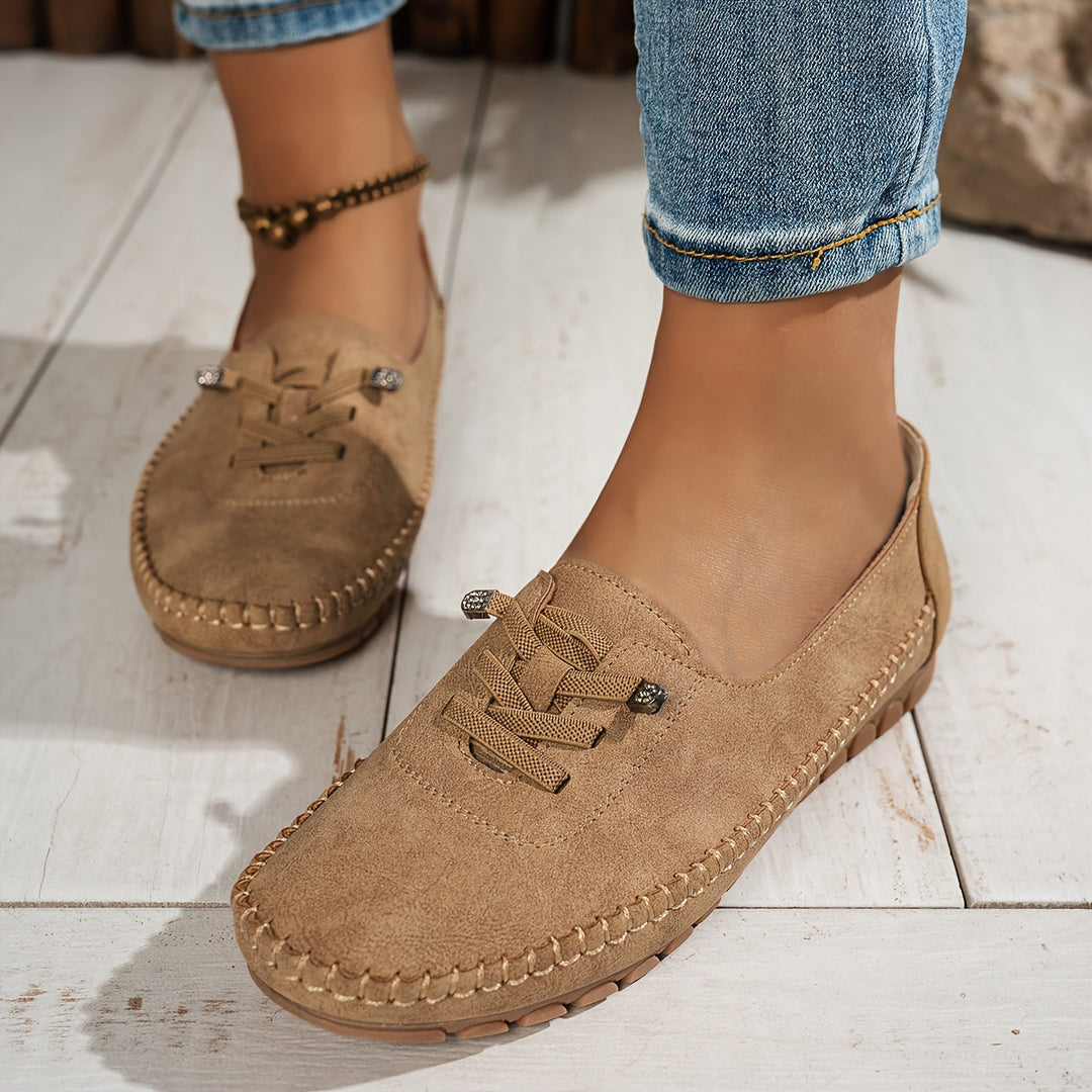 Lace Up Flat Walking Shoes