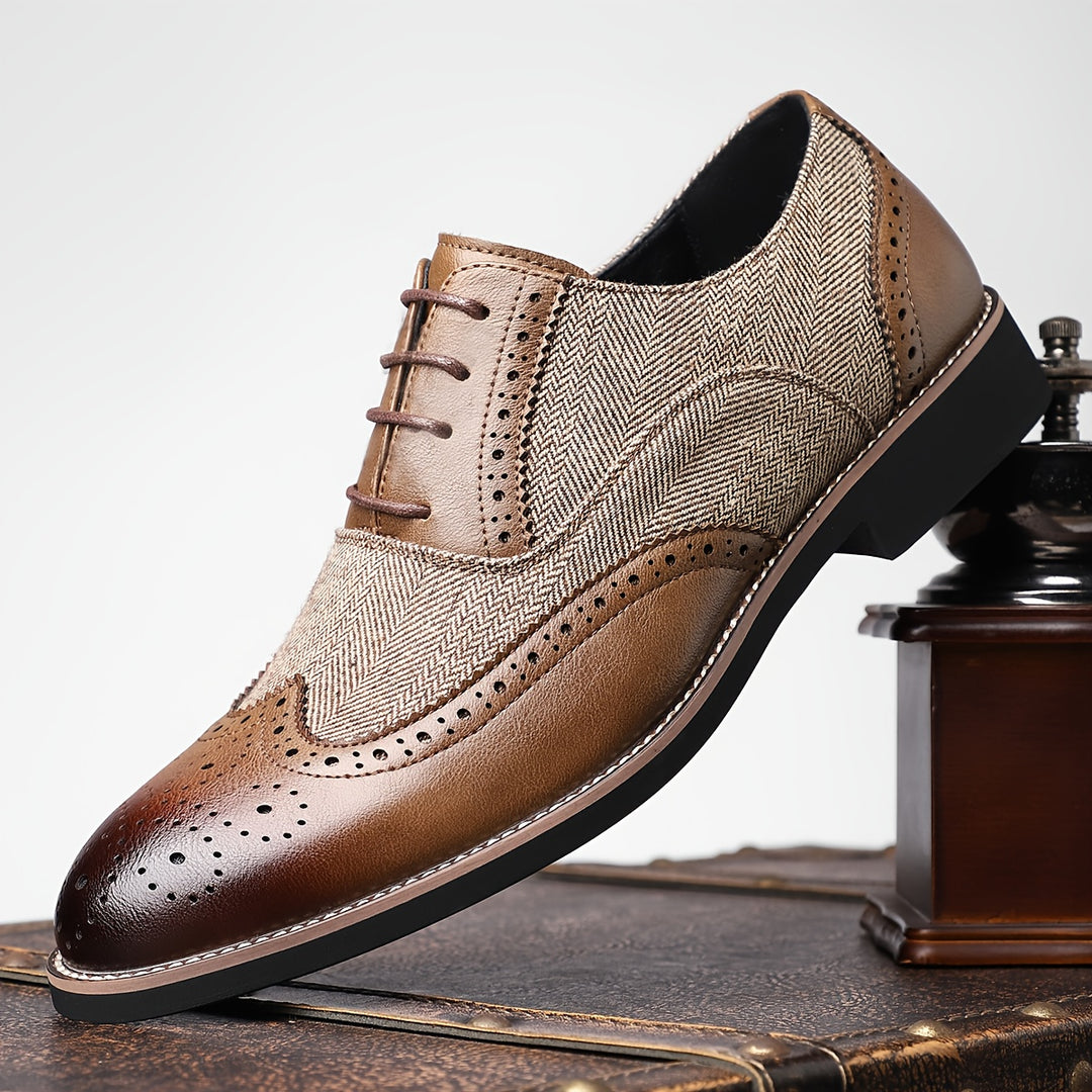 Vintage Loafers with Brogue Toe & Pointed Toe Design