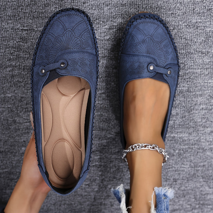 Women's Large Size Retro Slip-On Loafers