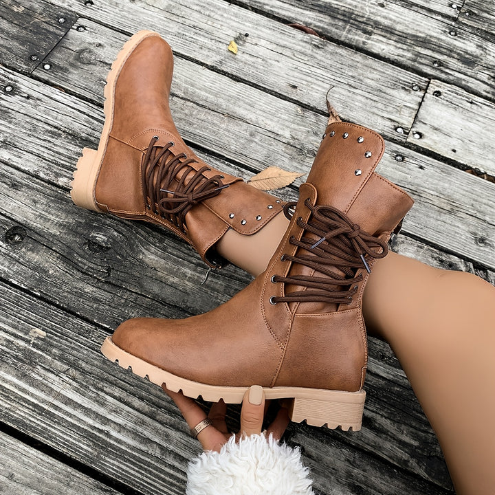 Women's Chunky Mid-Heel Boots