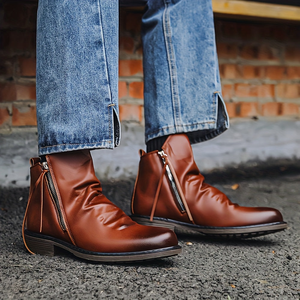 Side Zipper Ankle Boots
