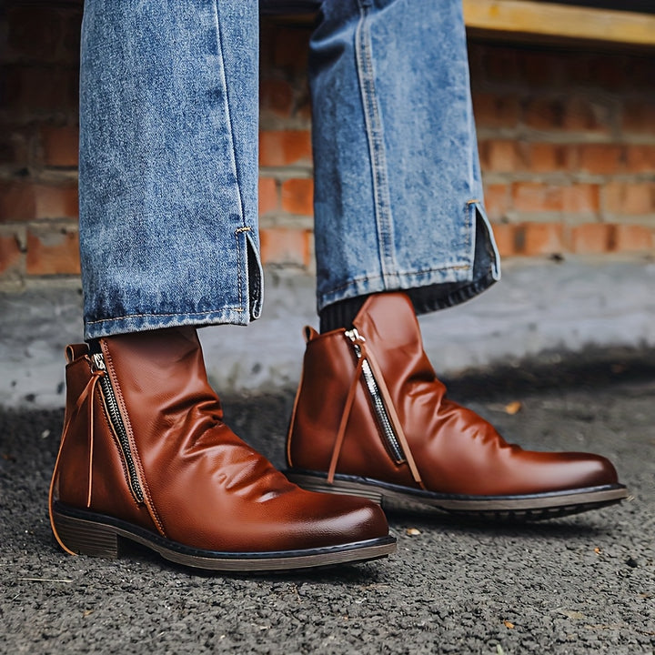 Side Zipper Ankle Boots