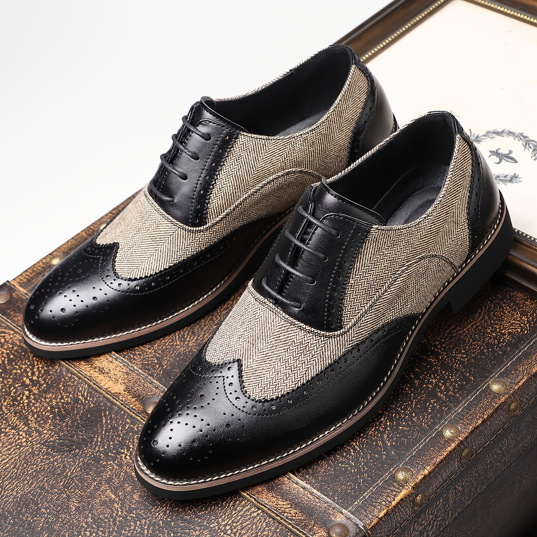 Vintage Loafers with Brogue Toe & Pointed Toe Design