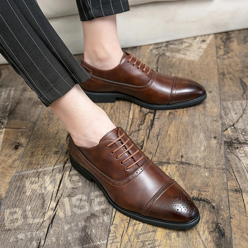 Lace Up Oxford Brogue Shoes
