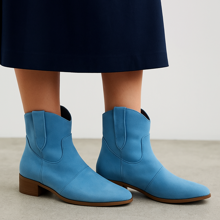 Block Heel Pointed Boots