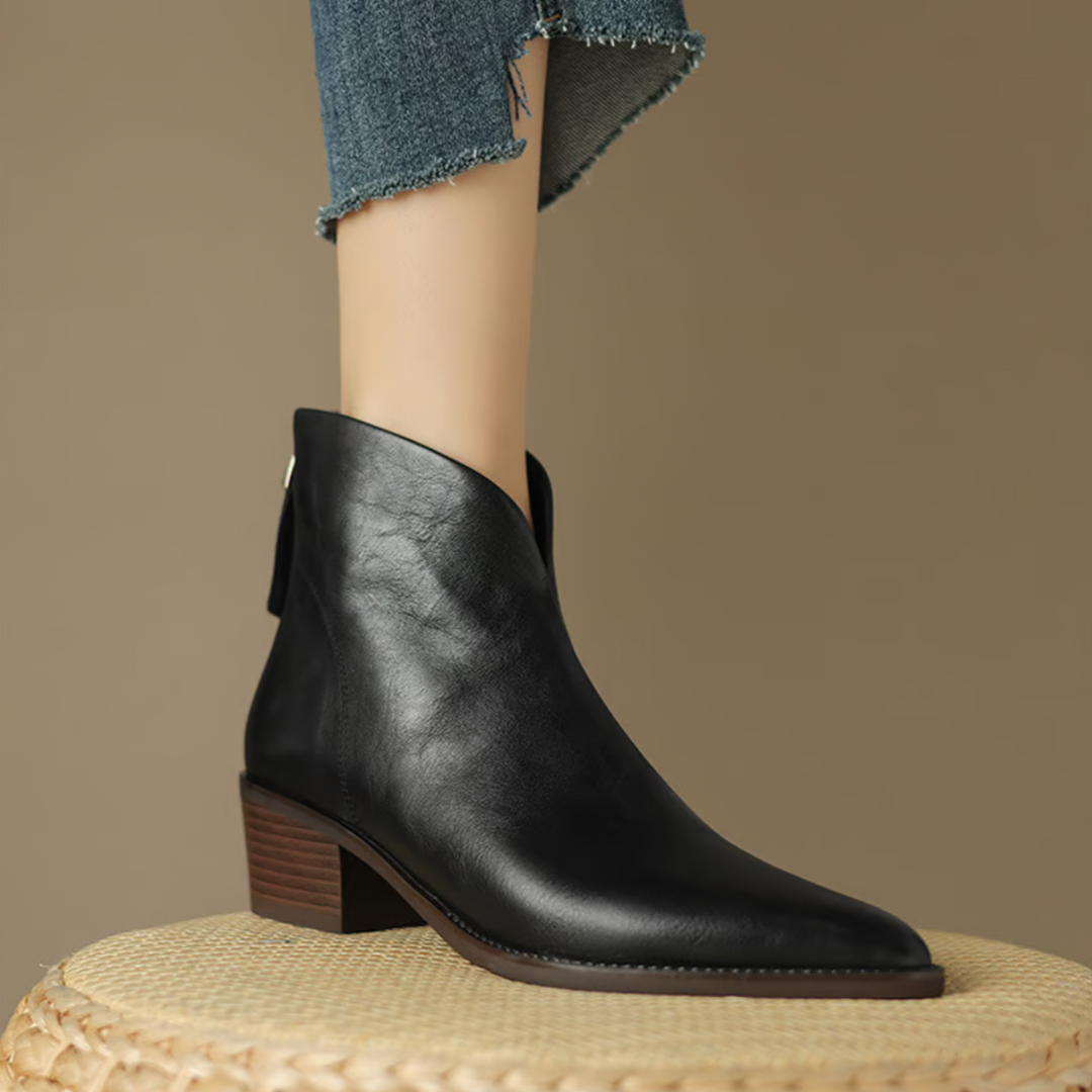 V-Detail Pointed Boots