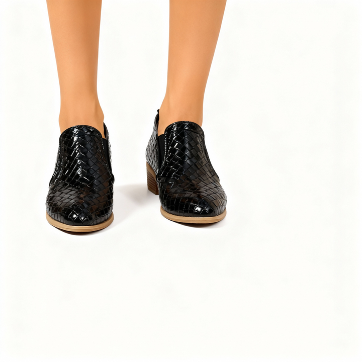 Braided Slip On Ankle Boots