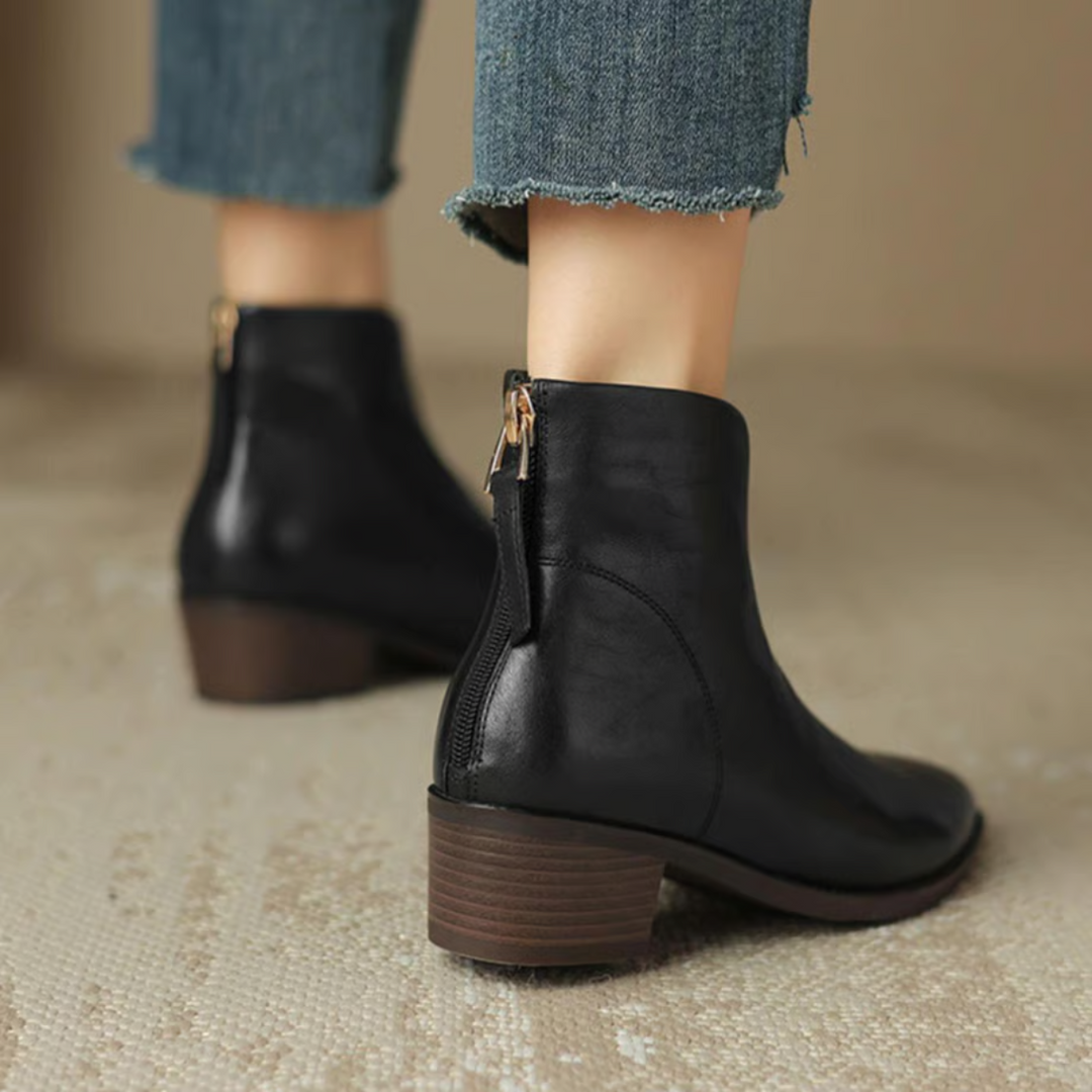 V-Detail Pointed Boots