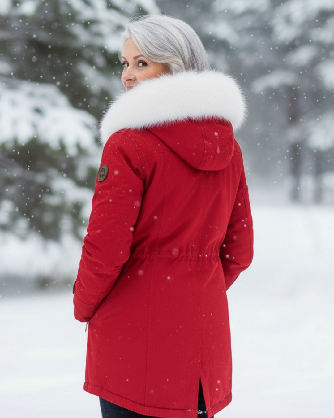 White Fur Hooded Parka