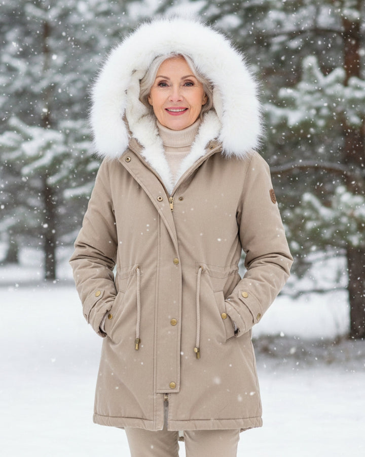 White Fur Hooded Parka