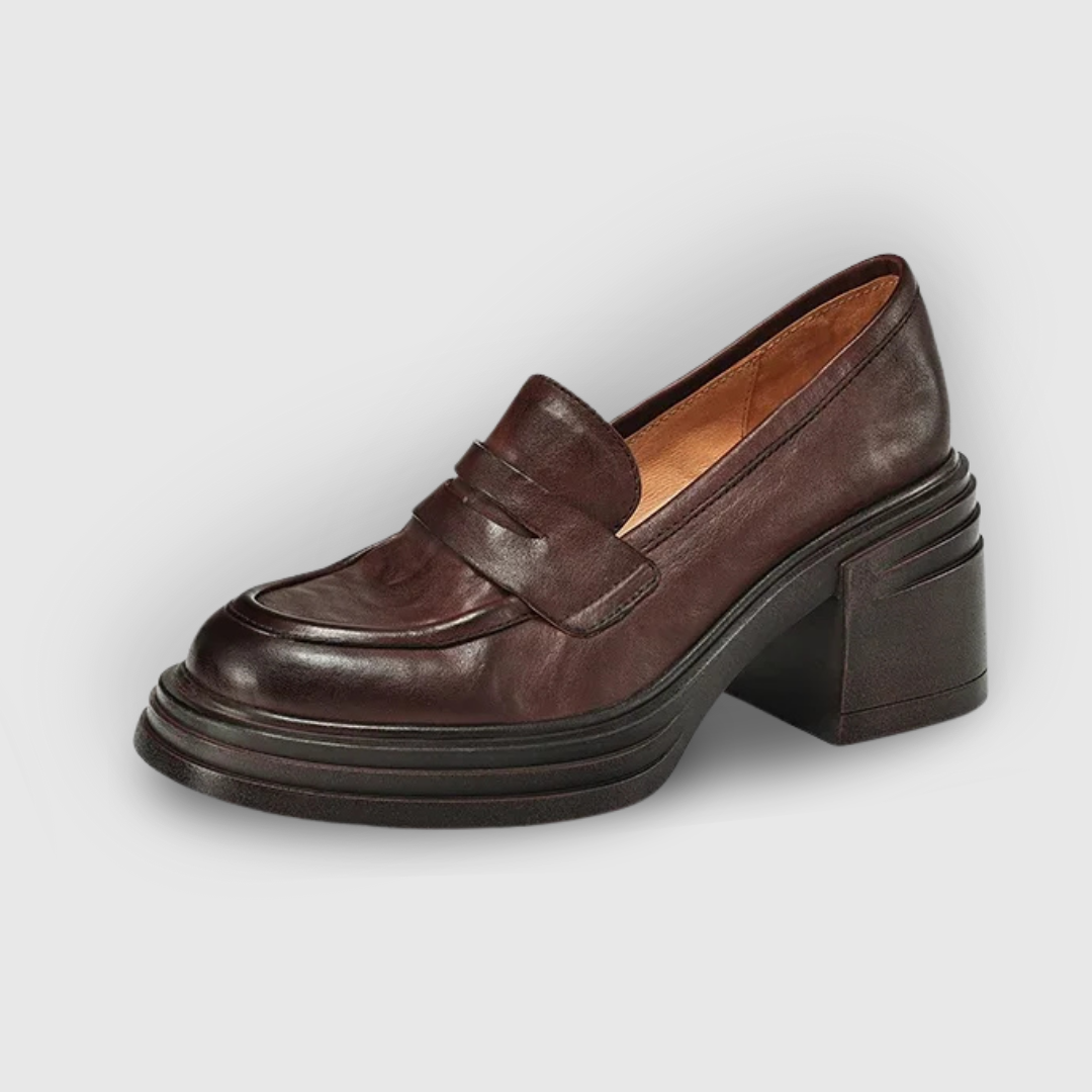 Retro Thick Heeled Woman Shoes