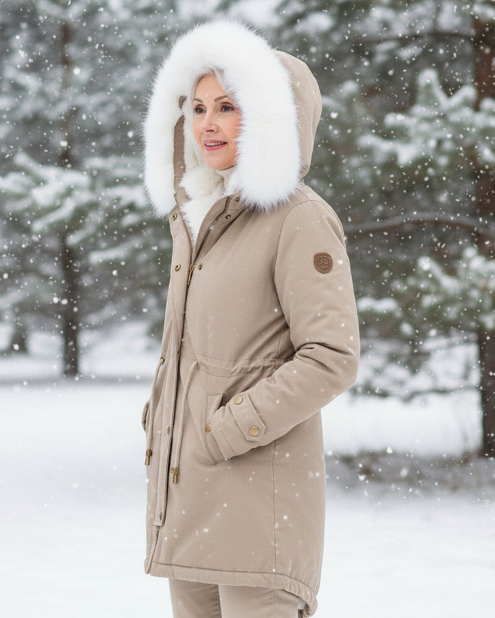 White Fur Hooded Parka