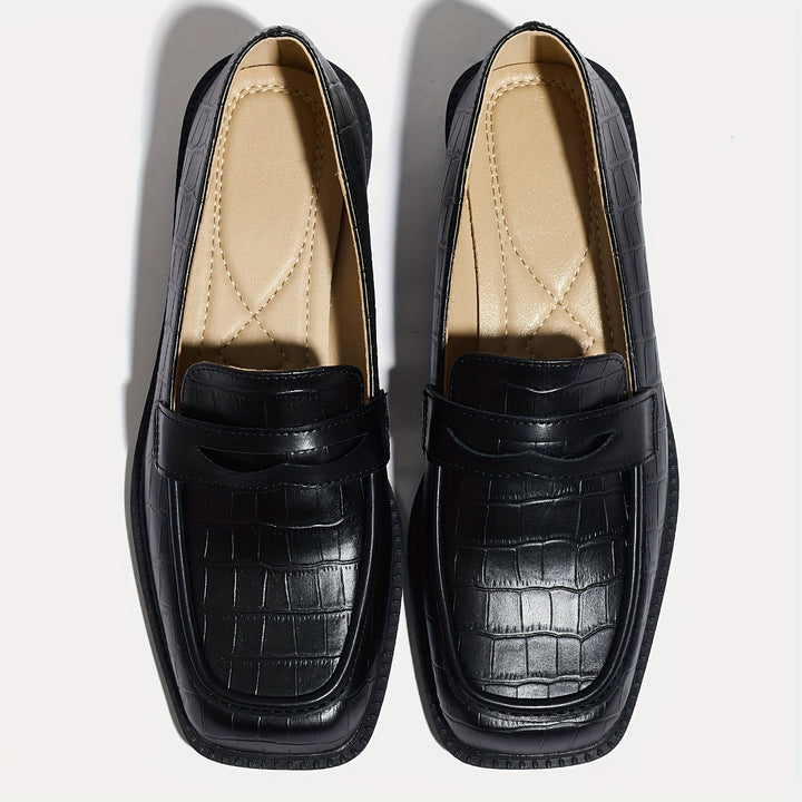Croco Design Slip On Loafers