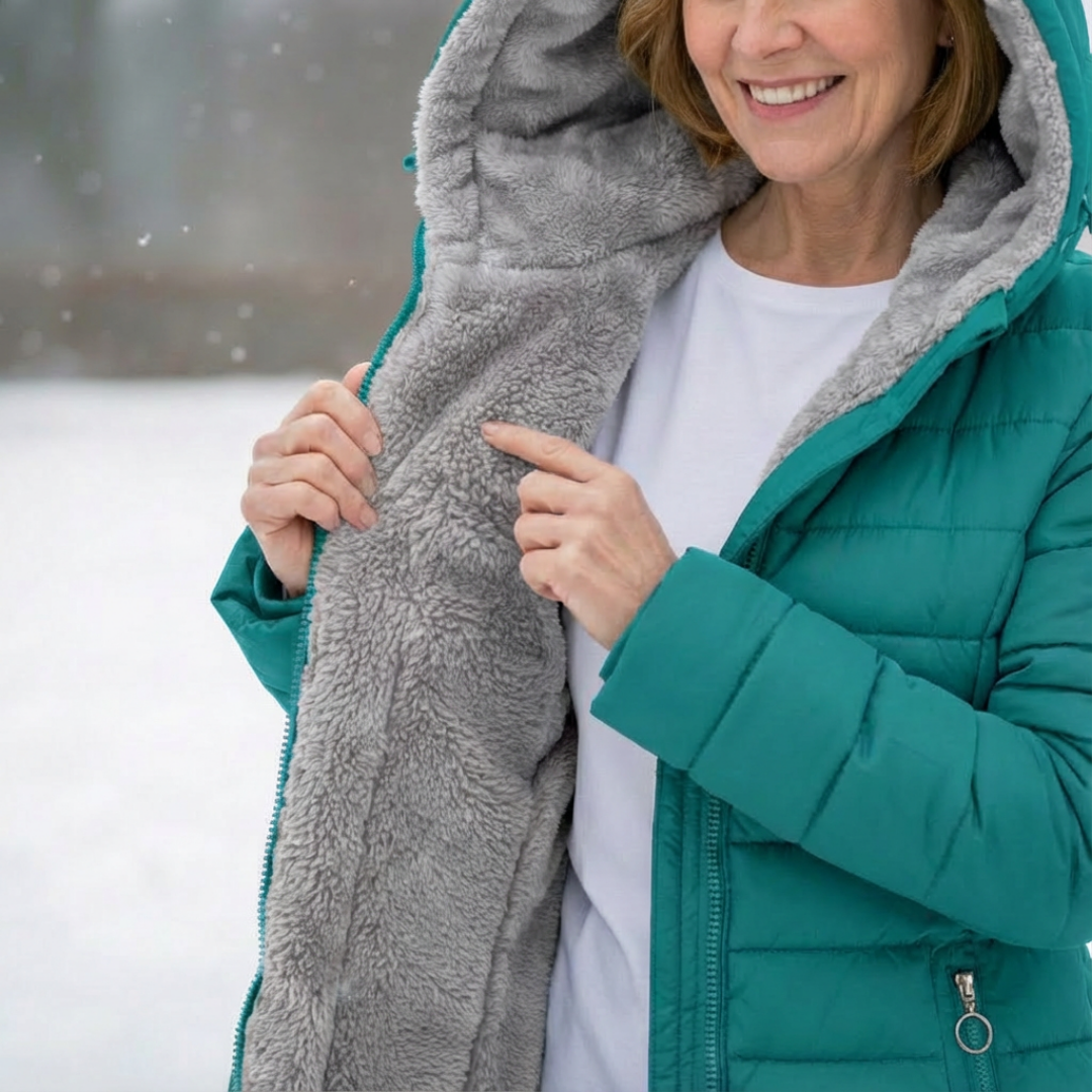 Ocean Blue Soft-Lined Padded Jacket